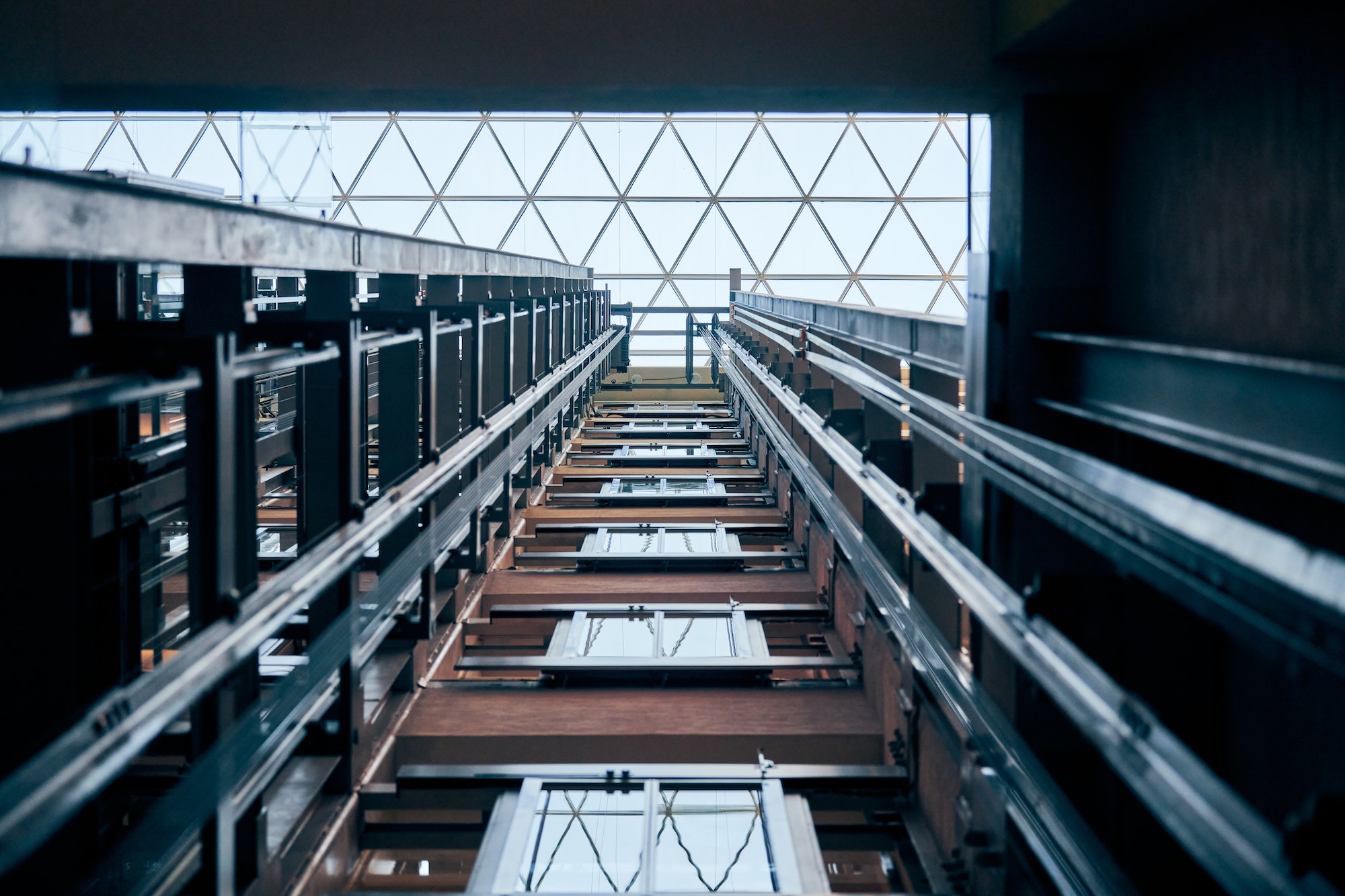 Open elevator lift shaft